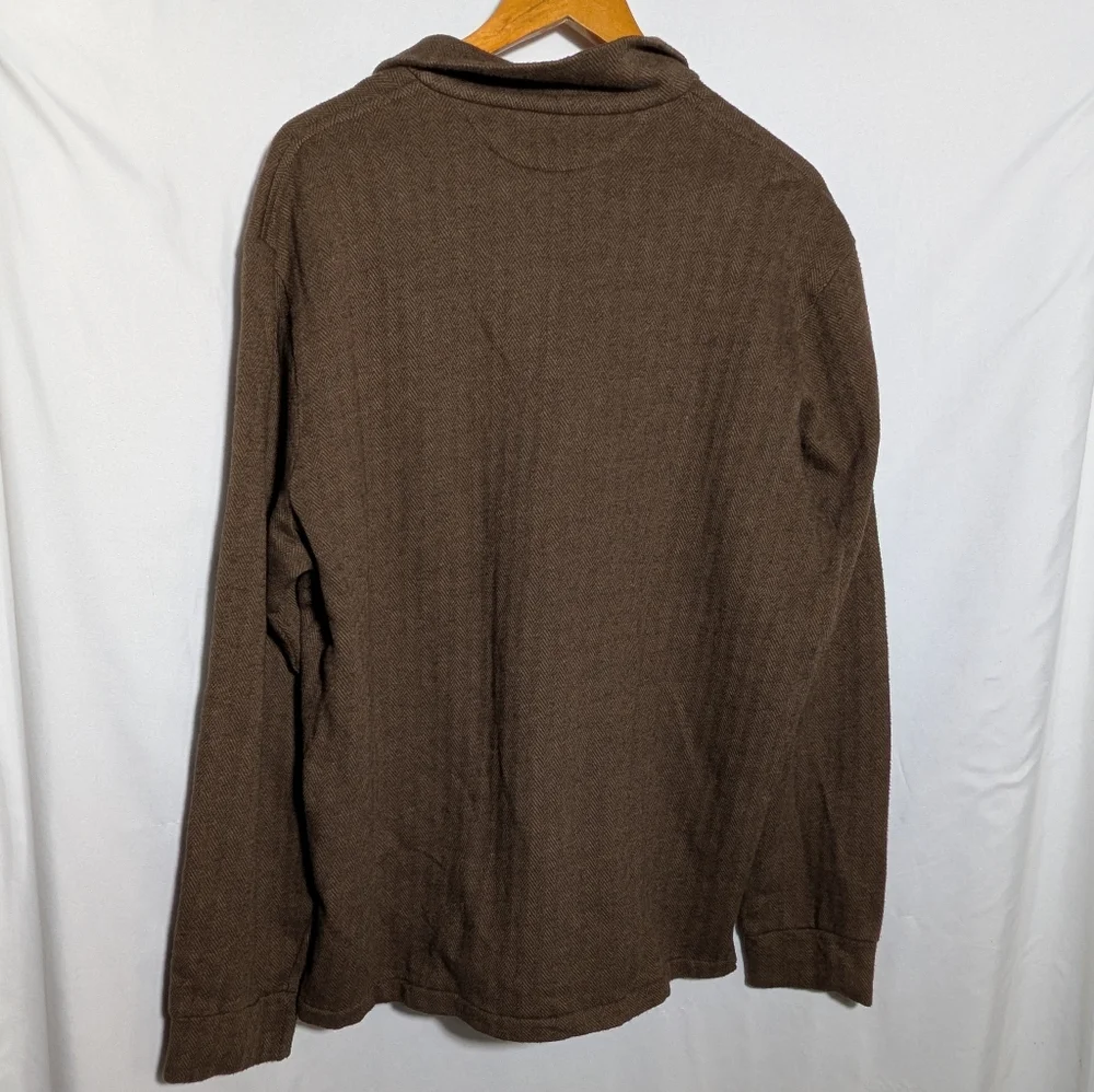 NWT Men's Polo Ralph Lauren Brown Herringbone 1/4 Zip Pullover, Cotton, CasualXL